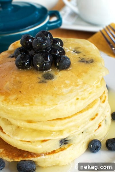 Blueberry Pancakes with Warm Buttermilk Syrup // Cupcake Diaries