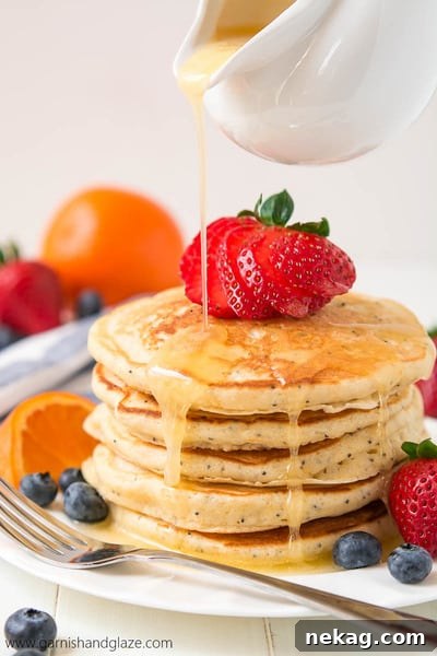 Orange Poppy Seed Pancakes // Garnish and Glaze