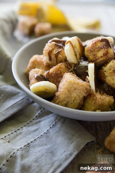 Pumpkin Spice Bananas Foster French Toast Bites // Tried and Tasty