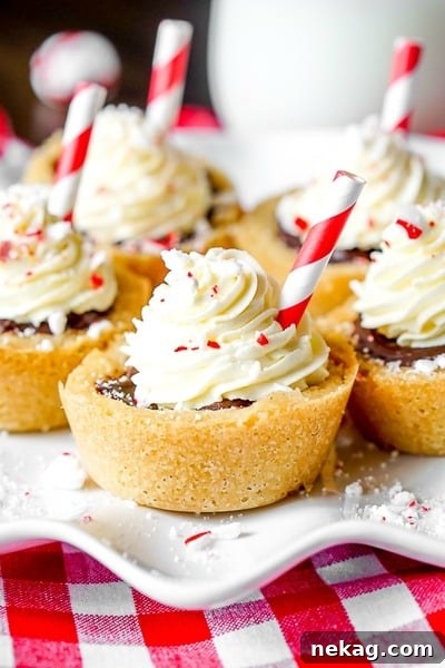 Peppermint Hot Chocolate Cookie Cups