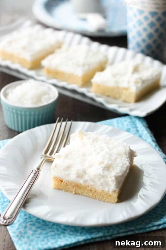 Chewy Coconut Sugar Cookie Bars Recipe 3 These Coconut Sugar Cookie Bars have lots of delicious coconut flavor from the crust, to the frosting, and the shredded coconut on top. Plus, they are super soft, chewy, and easy to make!