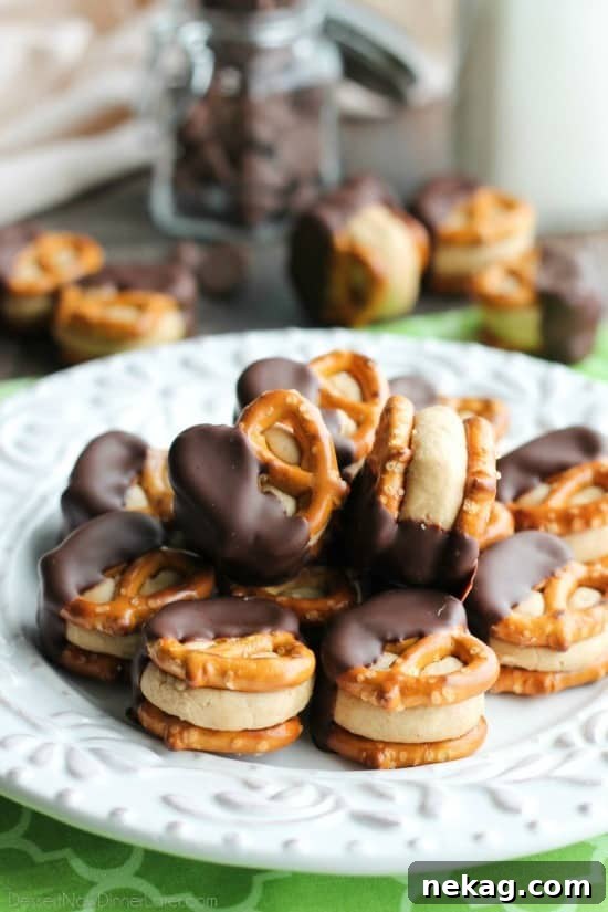 Peanut Butter Pretzel Bites Recipe — Sweet & Salty Snack Ideas 2 Peanut Butter Balls are made into pretzel bites for a salty-sweet addicting treat! Perfect for parties or Christmas neighbor gifts!