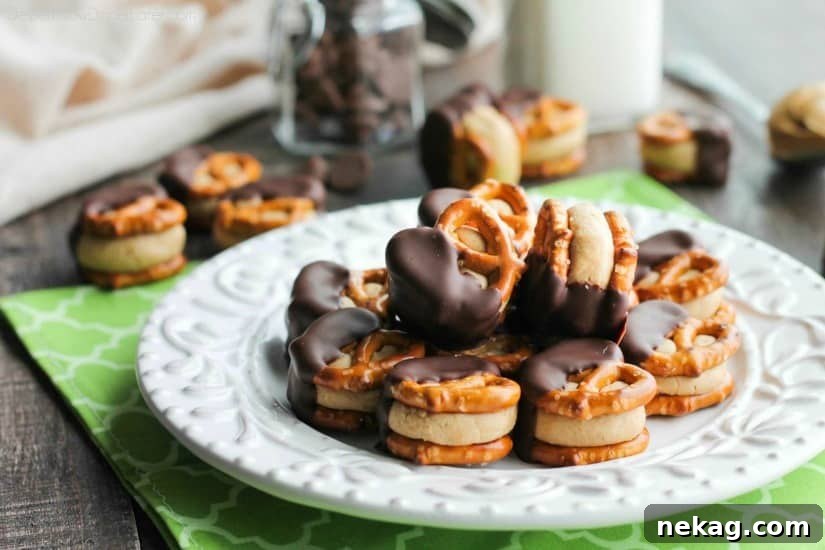 Peanut Butter Pretzel Bites Recipe — Sweet & Salty Snack Ideas 6 Peanut Butter Balls are made into pretzel bites for a salty-sweet addicting treat! Perfect for parties or Christmas neighbor gifts!