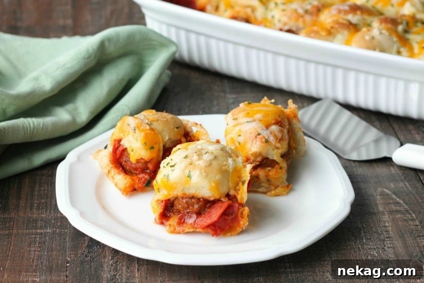 Meatball Sub Pizza: Savory Italian-Style Pizza Recipe 5 This deep dish casserole is a meatball sandwich and pizza in one! Saucy meatballs and pieces of pepperoni are sandwiched between fresh bread and topped with cheese for a hearty dinner, party appetizer, or sports game snack.