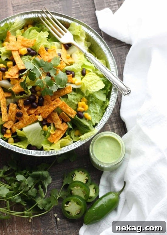 This Cafe Rio Style Cilantro Ranch Dressing is tangy, super creamy, and has a just the right kick of jalapeño. You'll want to put it on everything!