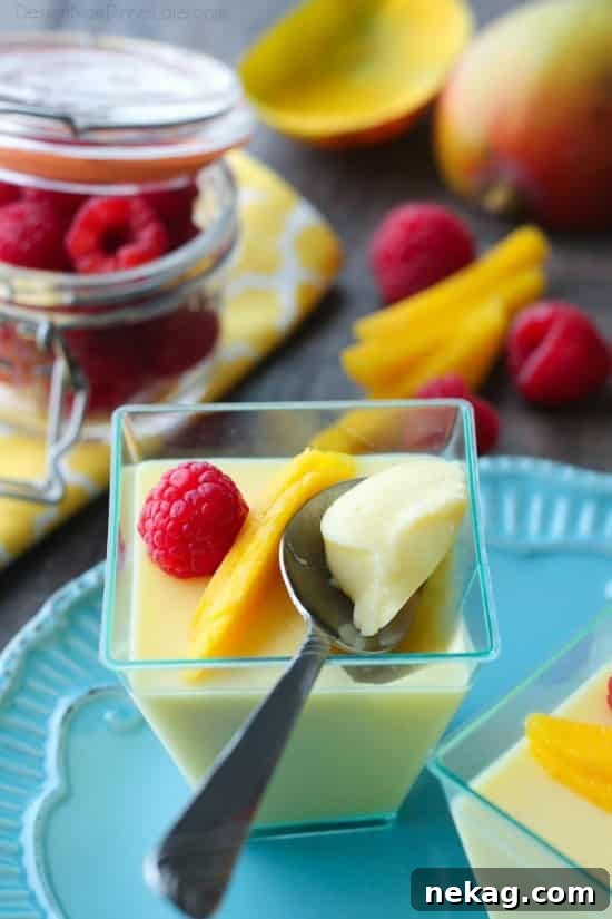 Chinese Mango Pudding is creamy, smooth, and full of sweet mango flavor. Plus it's simple to make. A great dessert for Chinese New Year!