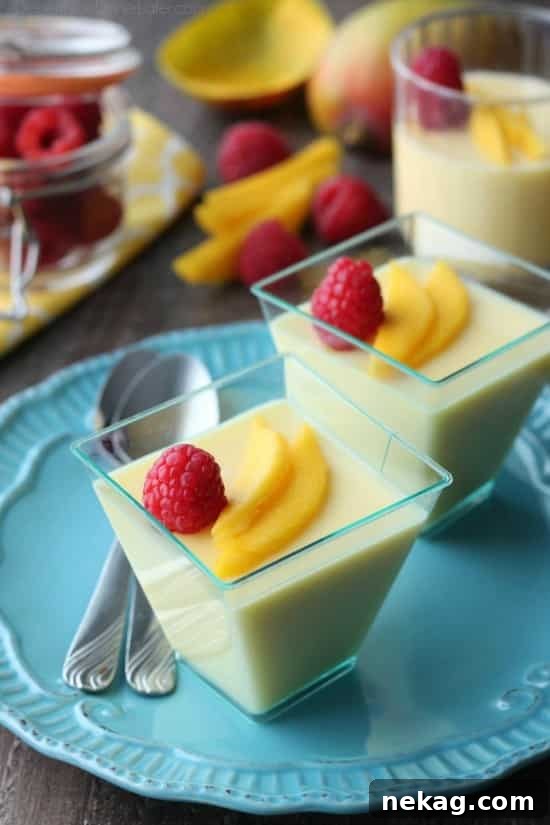 Chinese Mango Pudding is creamy, smooth, and full of sweet mango flavor. Plus it's simple to make. A great dessert for Chinese New Year!