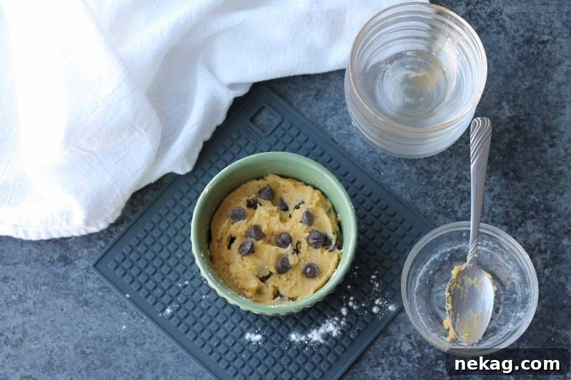 This microwave chocolate chip cookie is the perfect dessert for one! It cooks in only 40-60 seconds for a super quick, sugar fix.