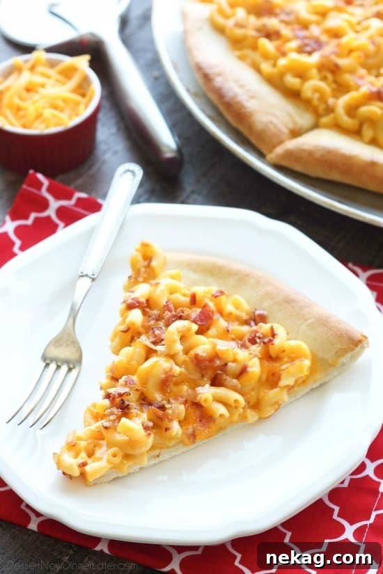 Mac and Cheese Pizza combines two tasty dinners into one incredible meal. It's so easy, the kids can make it! Top it with bacon for extra deliciousness!