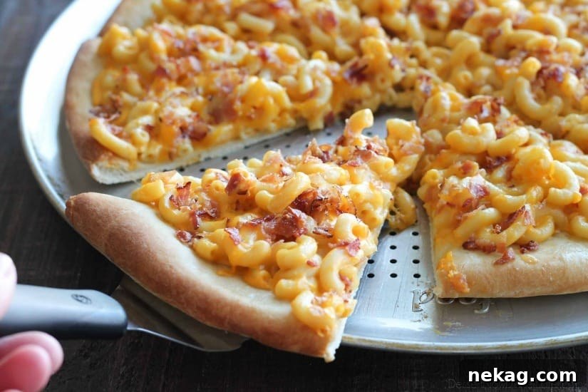 Mac and Cheese Pizza combines two tasty dinners into one incredible meal. It's so easy, the kids can make it! Top it with bacon for extra deliciousness!