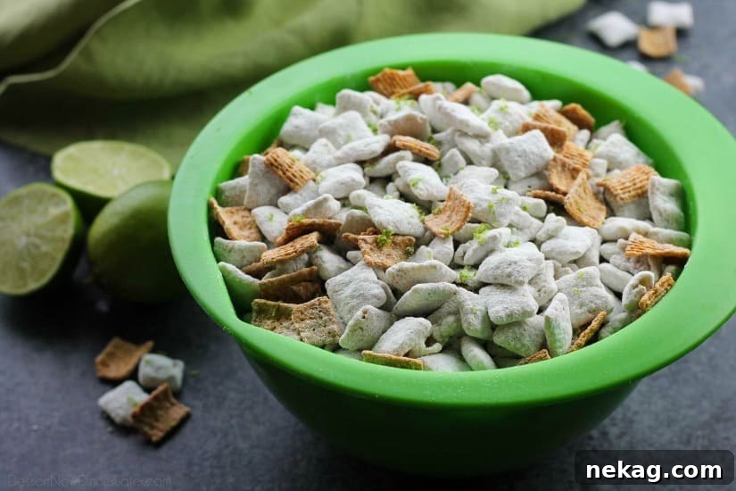 Key Lime Muddy Buddies: Zesty Lime White Chocolate Snack Mix 5 Key Lime Muddy Buddies are inspired by the flavors of a classic key lime pie. They're tangy and sweet, with graham cracker cereal pieces throughout. Perfect for parties or movie night snacking!