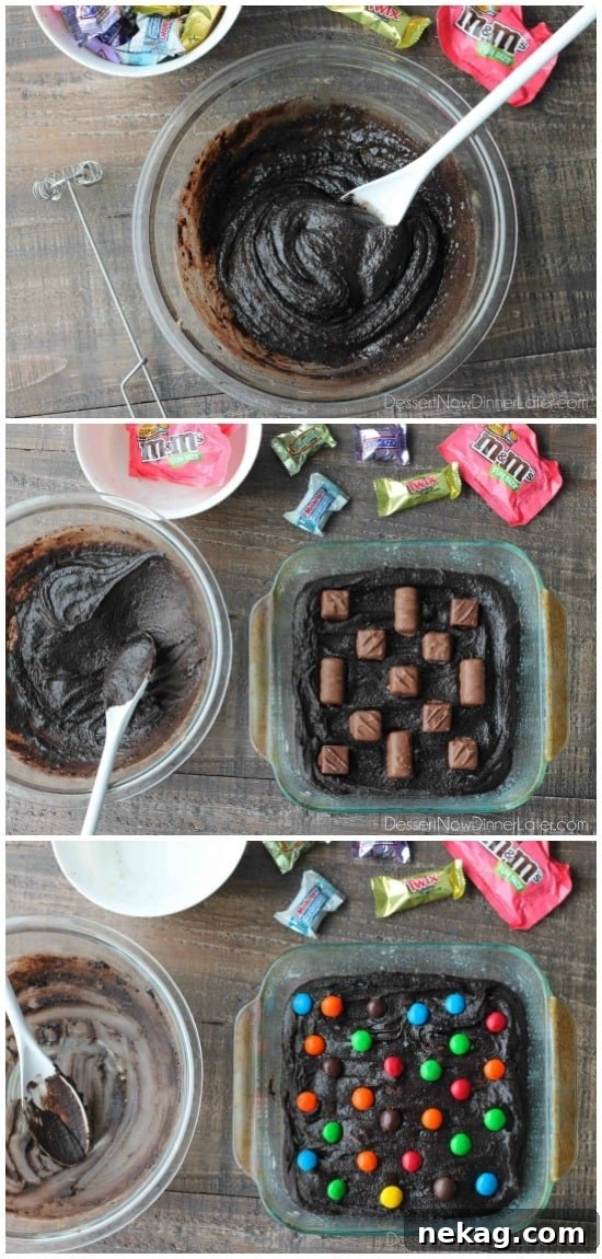 How to make candy bar brownies.