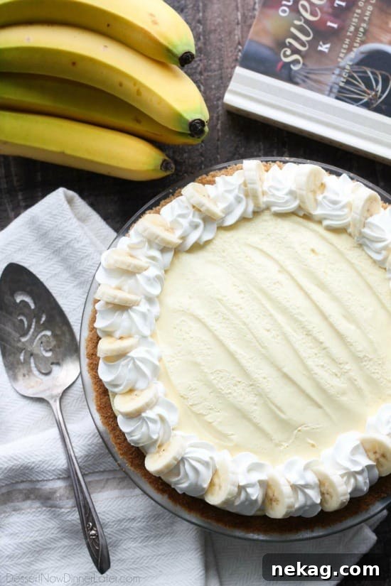 Caramel Banana Cream Pie Recipe with Buttery Crust and Whipped Topping 3 Slice of Caramel Banana Cream Pie