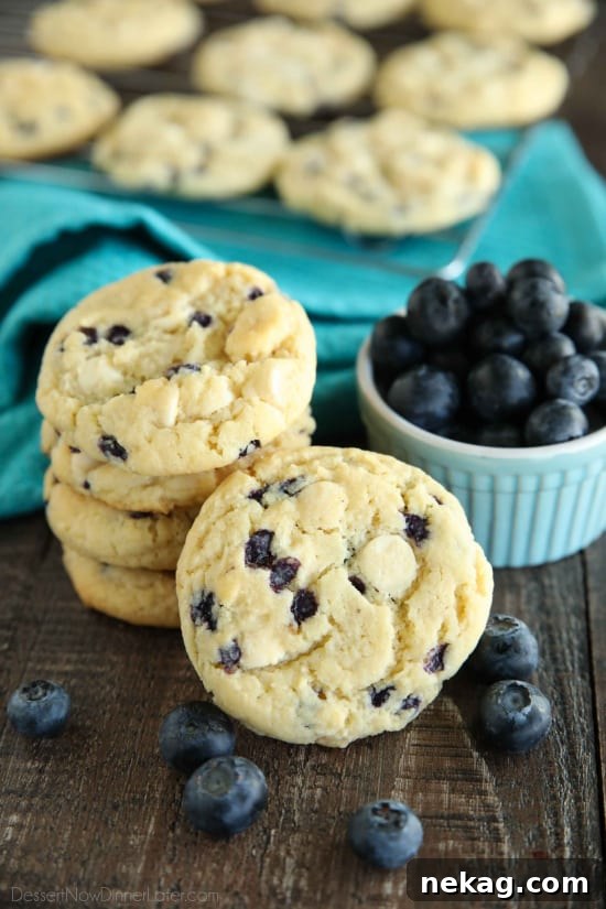 Blueberry Cheesecake Cookie Recipe: Soft, Creamy Bites 2 Blueberry Cheesecake Cookies are made with a muffin mix for a fruity, soft, and chewy cookie studded with creamy white chocolate chips. A quick and easy dessert!