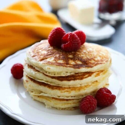 These homemade buttermilk pancakes are fluffy and easy to make for breakfast any day of the week!