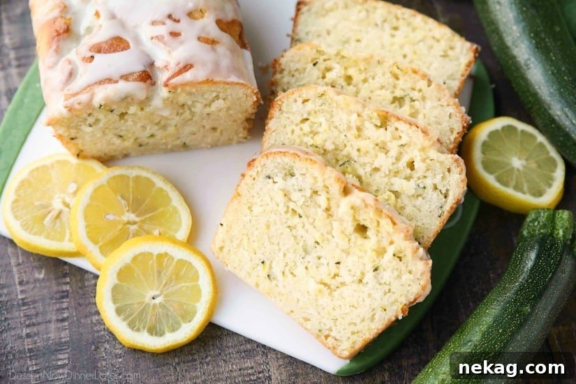 Moist Lemon Zucchini Bread Recipe with Citrus Glaze 4 Lemon Zucchini Bread combines two favorites into one easy-to-make loaf! The fresh summer zucchini keeps this cake incredibly moist, and the zesty lemon flavor is tangy and sweet.
