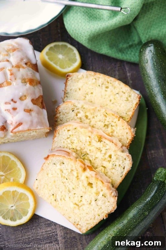 Moist Lemon Zucchini Bread Recipe with Citrus Glaze 6 Lemon Zucchini Bread combines two favorites into one easy-to-make loaf! The fresh summer zucchini keeps this cake incredibly moist, and the zesty lemon flavor is tangy and sweet.
