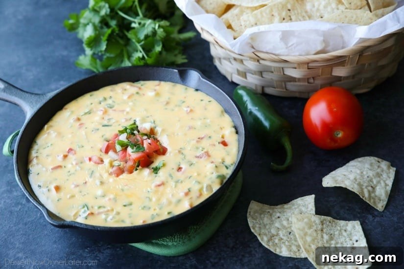 Bowl of queso dip garnished with cilantro