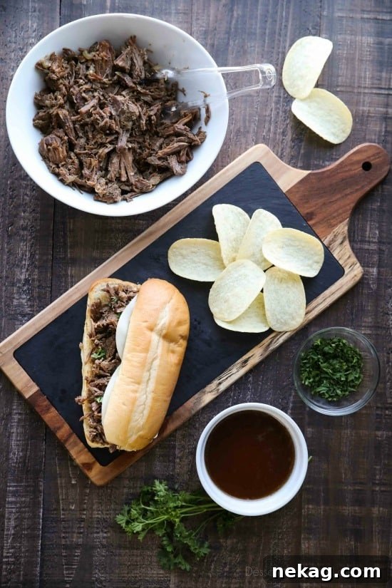 Instant Pot French Dip Sandwiches are full of fork-tender beef roast cooked in a flavorful broth that makes the perfect au jus dipping sauce. A family favorite, easy pressure cooker dinner!