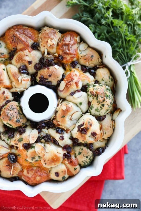 Savory Monkey Bread makes a great appetizer to share. Eat it as-is, or dip it in oil and vinegar. It's a delicious savory side to your dinner!