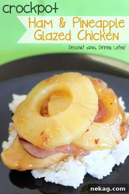 Slow-Cooker Ham and Pineapple Glazed Chicken Recipe 3 Finished glazed chicken in crockpot