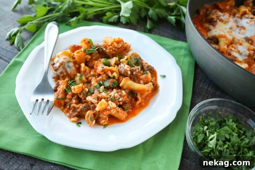 This Easy Skillet Lasagna is quick, tasty, and ready in 30 minutes! A family-friendly dinner you can make any night of the week.