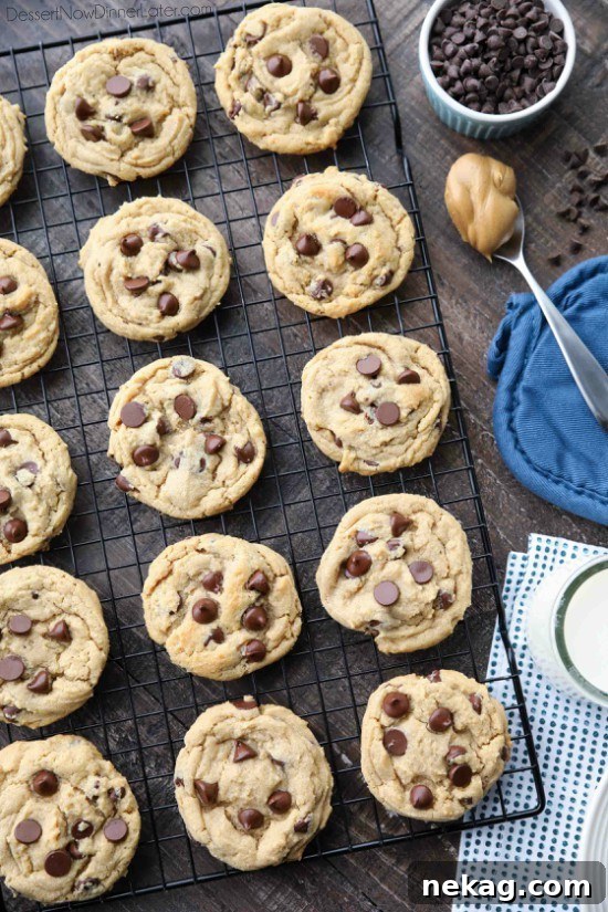 Chewy Peanut Butter Chocolate Chip Cookies Recipe 3 These totally irresistible Peanut Butter Chocolate Chip Cookies are chewy yet tender, and super easy to make!