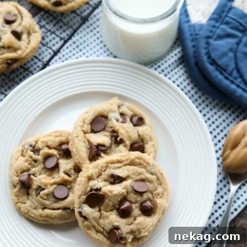 Chewy Peanut Butter Chocolate Chip Cookies Recipe 6 These totally irresistible Peanut Butter Chocolate Chip Cookies are chewy yet tender, and super easy to make!