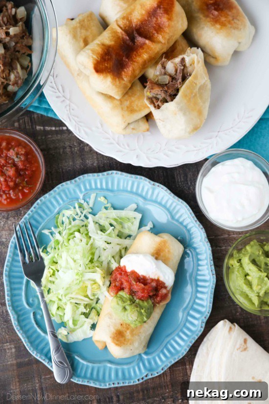 Instant Pot Chimichangas are a favorite family dinner with tender shredded beef, seasoned to perfection, and wrapped in tortillas to fry or bake.