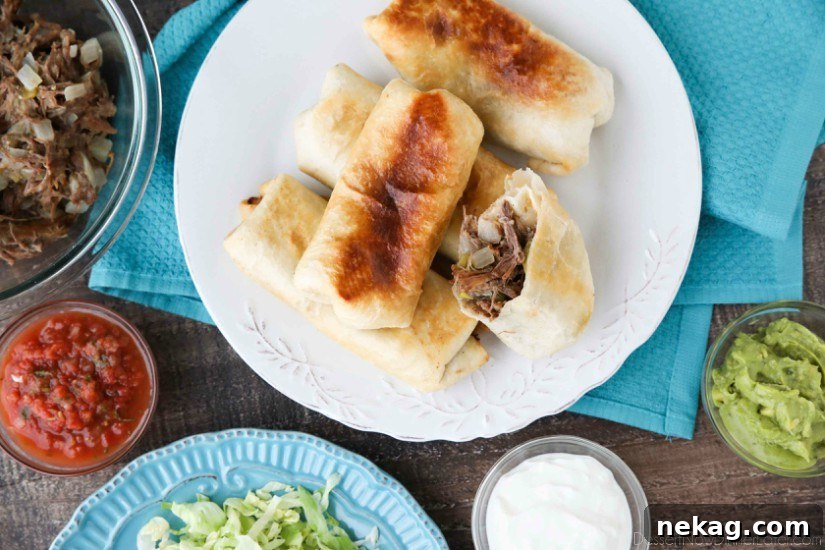 Instant Pot Chimichangas are a favorite family dinner with tender shredded beef, seasoned to perfection, and wrapped in tortillas to fry or bake.