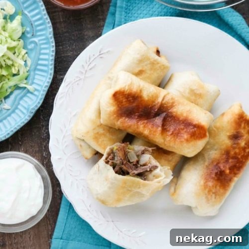 Instant Pot Chimichangas are a favorite family dinner with tender shredded beef, seasoned to perfection, and wrapped in tortillas to fry or bake.