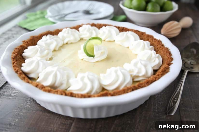 Key Lime Pie Recipe with Step-by-Step Video Tutorial 5 This classic Key Lime Pie recipe is smooth and creamy, tart yet sweet, and super easy to make! Top it with freshly sweetened whipped cream for the perfect bite!