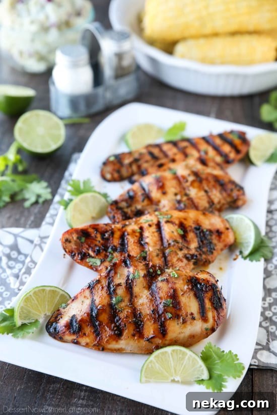 Chipotle Chicken marinated in a sweet and spicy blend of chipotle, brown sugar, cilantro and spices.