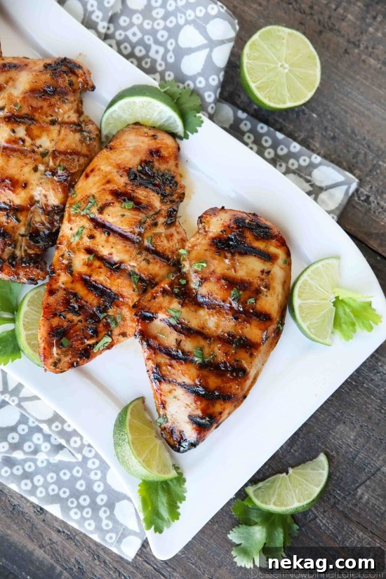 Grilled chipotle chicken ready to serve.