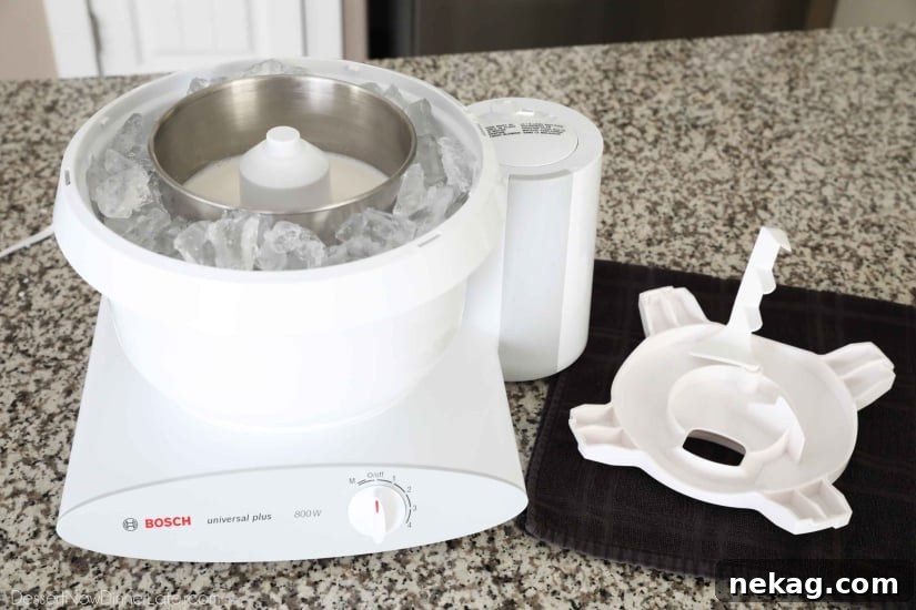 Bosch Mixer with Ice Cream Maker Attachment