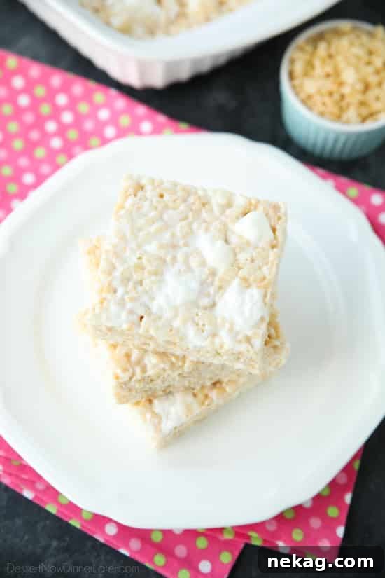The Best Rice Krispie Treats Recipe is soft, gooey, crispy, and chewy -- and this is it! Better than the original, you won't be able to just eat one! Enjoy this classic (done right) with your family and friends.
