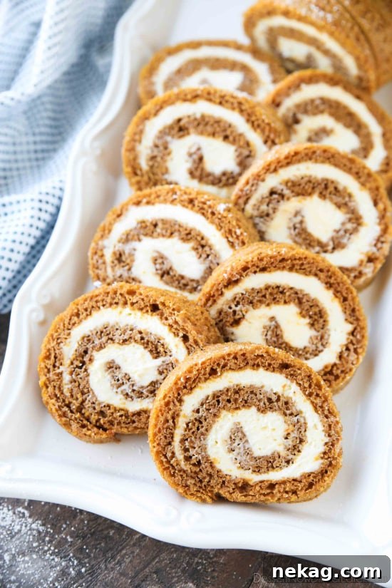 How to Make a Classic Pumpkin Roll (Step-by-Step Video) 4 This classic Pumpkin Roll is a simple spiced pumpkin cake rolled up with the BEST cream cheese frosting inside. Use parchment paper for easy rolling -- no towel needed.