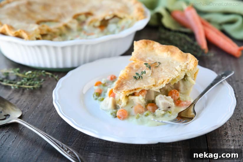 Classic Homemade Chicken Pot Pie Recipe for Comforting Family Dinners 4 This classic Chicken Pot Pie is made from scratch with a creamy and flavorful chicken and vegetable filling tucked inside of a flaky pastry crust. Homemade comfort food that the whole family loves!