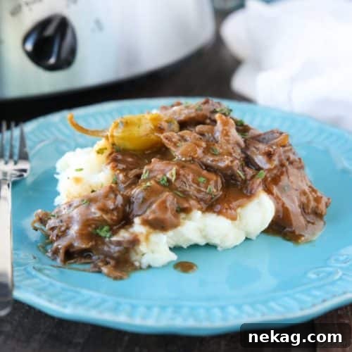 This flavorful Mississippi Pot Roast is a great make-ahead freezer meal. It’s slow cooked in the crock pot to create tender shredded beef in a saucy gravy. Serve it with mashed potatoes, rice, or noodles.