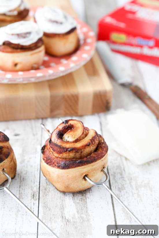 Campfire Cinnamon Rolls are cooked on a stick over a fire or grill. As easy as a can of biscuits, but with real yeast dough instead! The best cinnamon rolls you will ever have while camping!