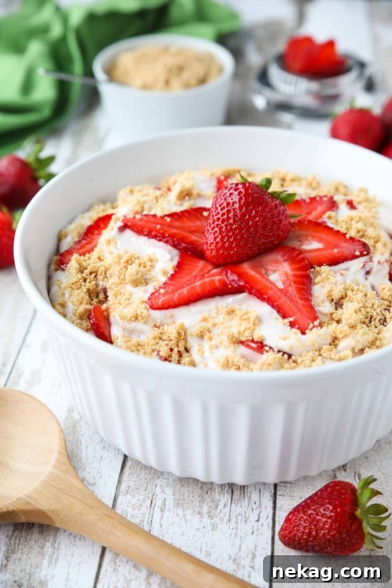 Strawberry Cheesecake Salad Recipe with Creamy Dressing 2 Strawberry Cheesecake Salad is loaded with cream cheese, jello pudding, yogurt, fresh strawberries, and whipped topping then sprinkled with a graham cracker crust. It's a delicious potluck salad, fluff salad, or decadent fruit salad that doubles as a dessert.