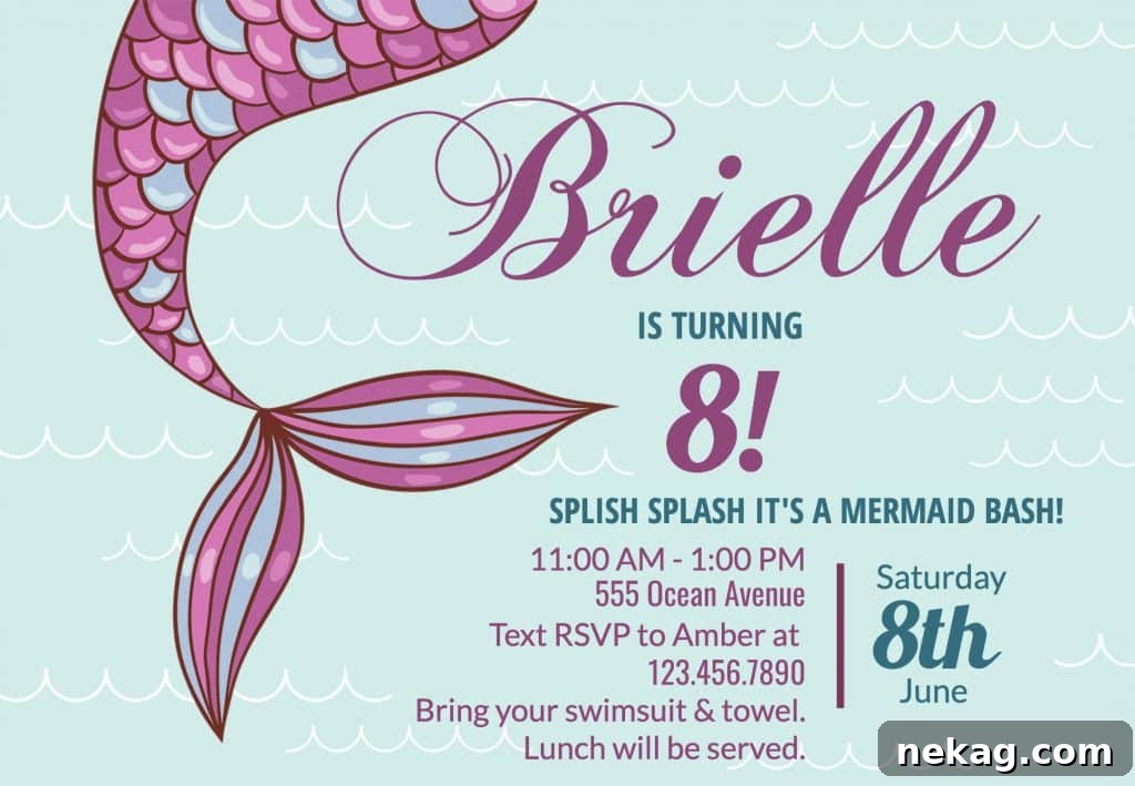 Free Customizable Mermaid Birthday Invitations