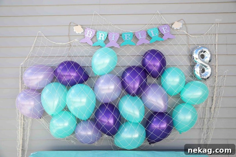 Mermaid Party Decorations - Fish Net, Balloons, Banner