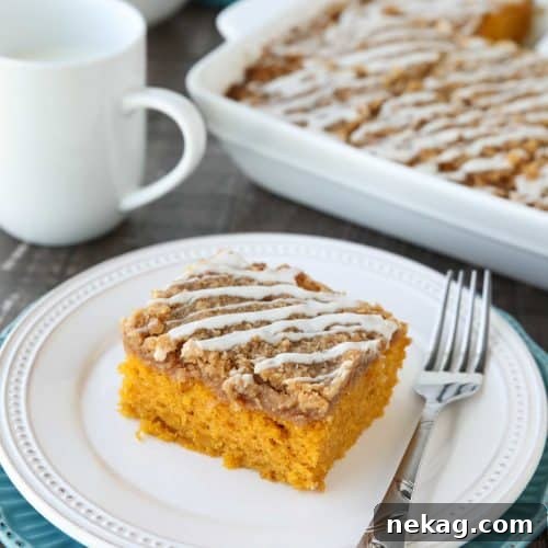 Pumpkin Spice Coffee Cake Recipe: Moist Autumn Coffee Cake 12 Pumpkin Spice Coffee Cake is easy to make and full of real pumpkin and fragrant spices. It's moist, yet light and fluffy, with a cinnamon crumb topping and pumpkin spice icing drizzled on top.