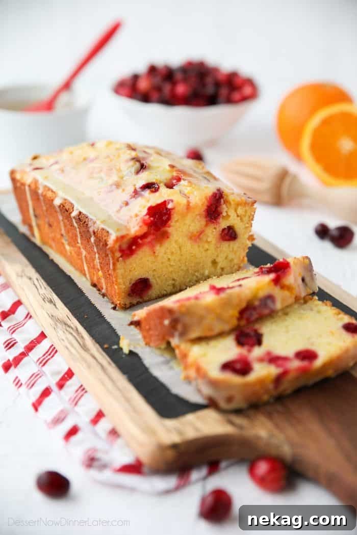 Tart yet sweet, this Cranberry Orange Bread is a wonderful treat for the holidays.