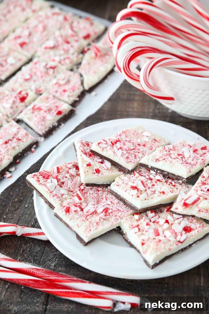Chocolate Peppermint Bark Recipe: Homemade Holiday Candy 2 Peppermint Bark is easy to make with layers of semi-sweet chocolate and white chocolate flavored with peppermint all topped with crushed candy canes.