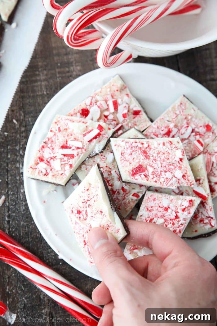 Chocolate Peppermint Bark Recipe: Homemade Holiday Candy 4 Peppermint Bark is a favorite Christmas treat that's super easy to make with only four ingredients: semi-sweet chocolate, white chocolate, peppermint extract, and candy canes.