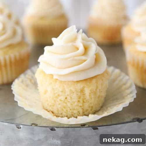 This vanilla cupcakes recipe is easy, classic, moist, fluffy, and perfectly sweet. Great for birthdays or any occasion. These basic cupcakes are a must for your recipe box.