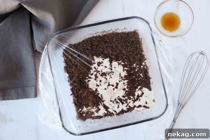 Decadent Chocolate Truffle Recipe: Homemade Rich Truffles in Minutes 5 Hot cream melts the finely chopped chocolate.