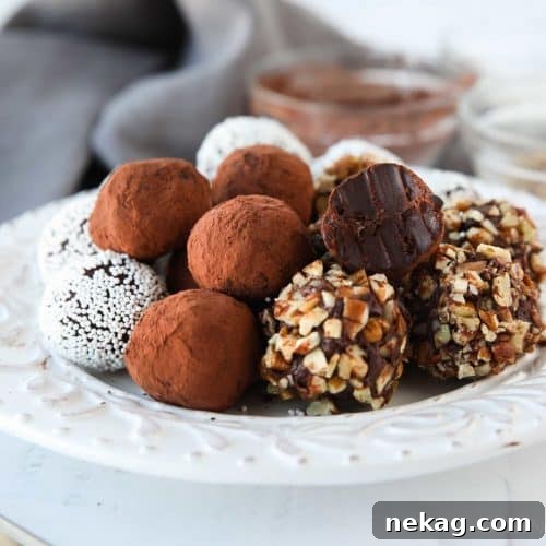 Decadent Chocolate Truffle Recipe: Homemade Rich Truffles in Minutes 10 Chocolate Truffles can be flavored with any extract, oil, or liquor, and rolled/coated in a variety of toppings.